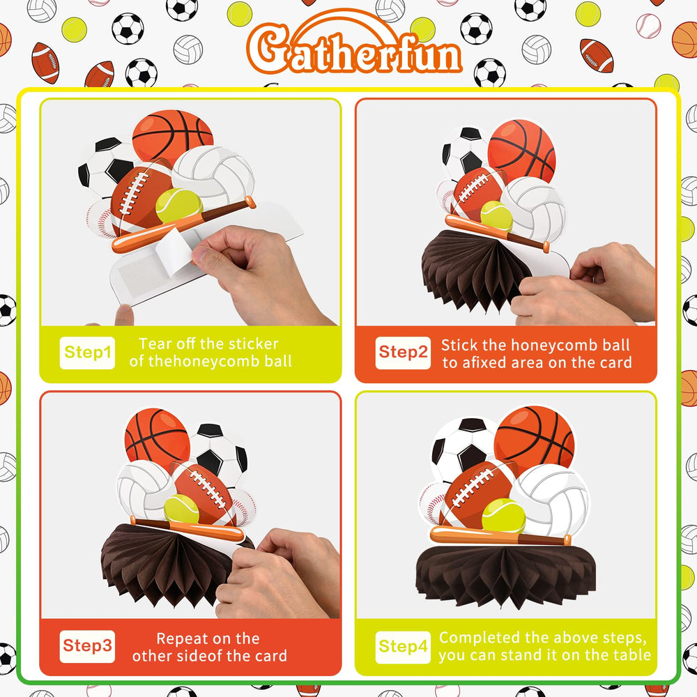 Gatherfun basketball honeycomb centerpiece sparks excitement on the party table