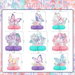 Gatherfun spring butterfly table decor brings colorful charm to kids birthday celebrations.