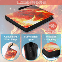 Gbchais Fire & Ice Dragon binder opened to reveal sleeves for quick access.