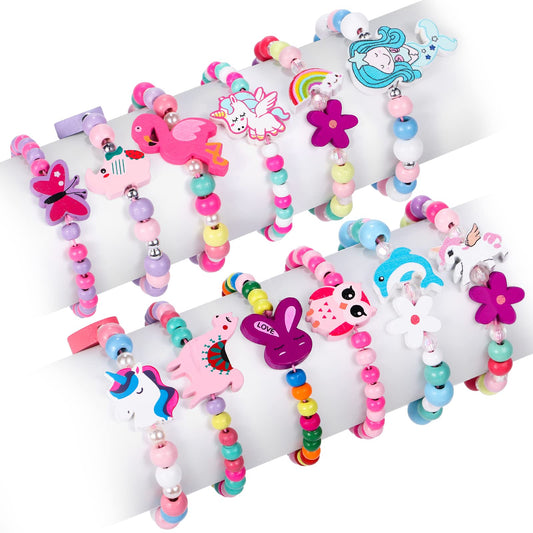 GC 12-pack unicorn pendant bracelet for imaginative dress-up and party looks.