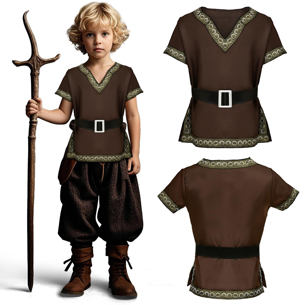 G.C. Kids Renaissance cloak close-up highlights detailed stitching for an authentic look.
