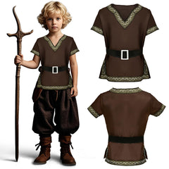 G.C. Kids Renaissance cloak close-up highlights detailed stitching for an authentic look.