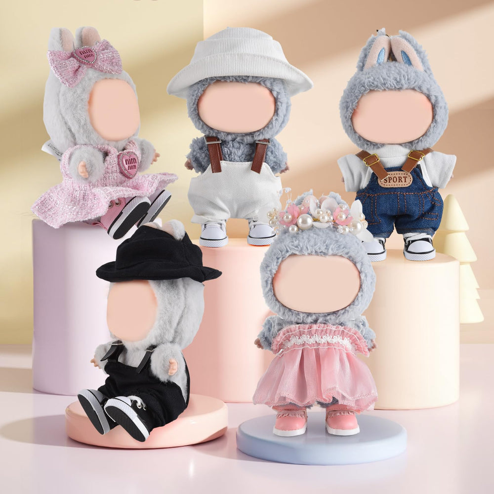 GDLSYLGHY Labubu doll shoes pink laces; closeup material, durable and realistic.