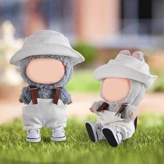 GDLSYLGHY Labubu doll shoes in white canvas with realistic stitching for stylish outfits.