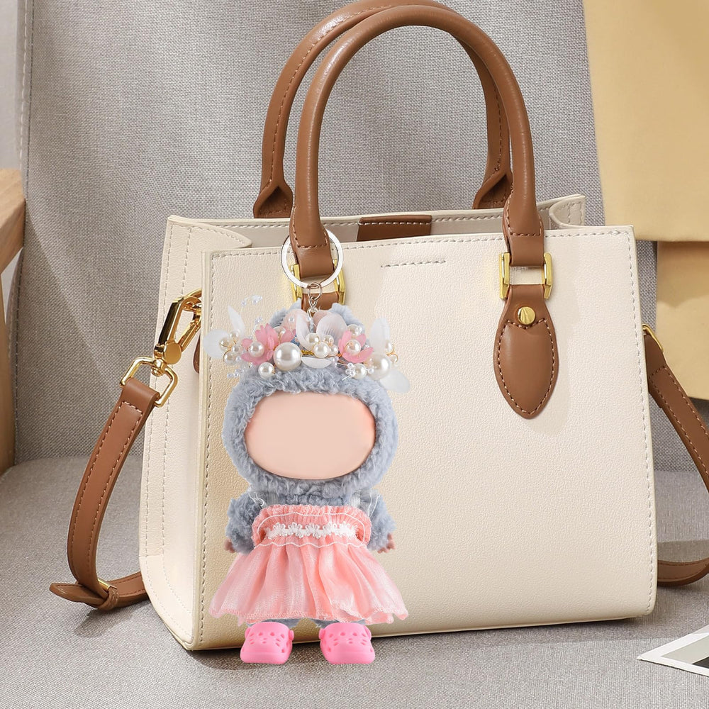 GDLSYLGHY pink clog accents on Labubu outfit for cute styling