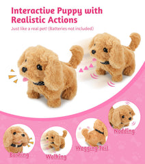 GDUNDUNL electronic interactive dog walks and barks for engaging pretend play.
