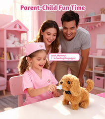 GDUNDUNL pink doctor uniform and hat for complete dress-up fun.