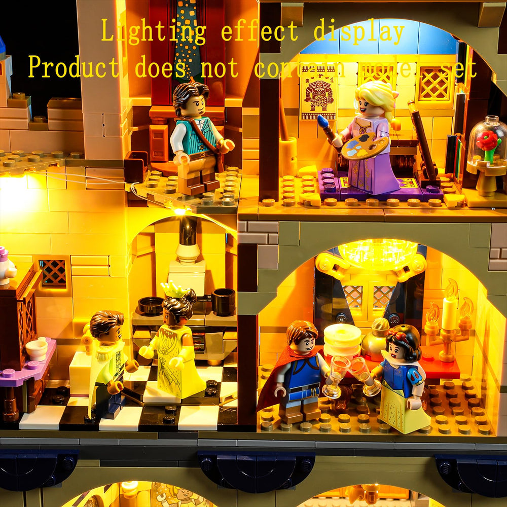 GEAMENT Disney Castle LED kit compatibility with LEGO 43222 showcased