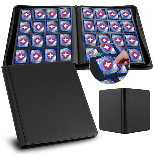 GEAoffice 16-pocket binder close-up showing premium PU leather protection for cards.