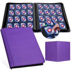 GEAoffice 16-pocket binder side-loading purple for organized cards and easy access