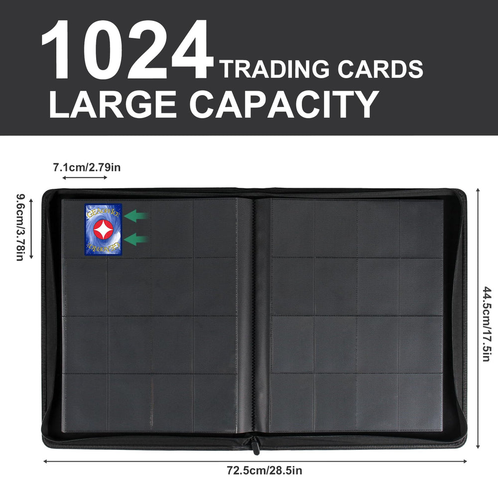 GEAoffice binder shows 32 double-sided pages and capacity for up to 1024 cards.
