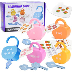 GEERAY cause-and-effect toy apple locks in bright colors support early number recognition.