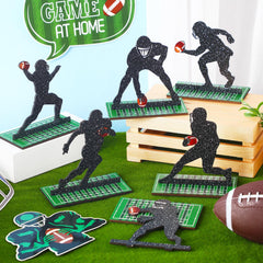 Geetery football table decor sideline silhouette adds sports vibe.