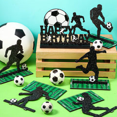 Geetery soccer silhouette centerpiece in stance 4 complements sports-themed celebrations.