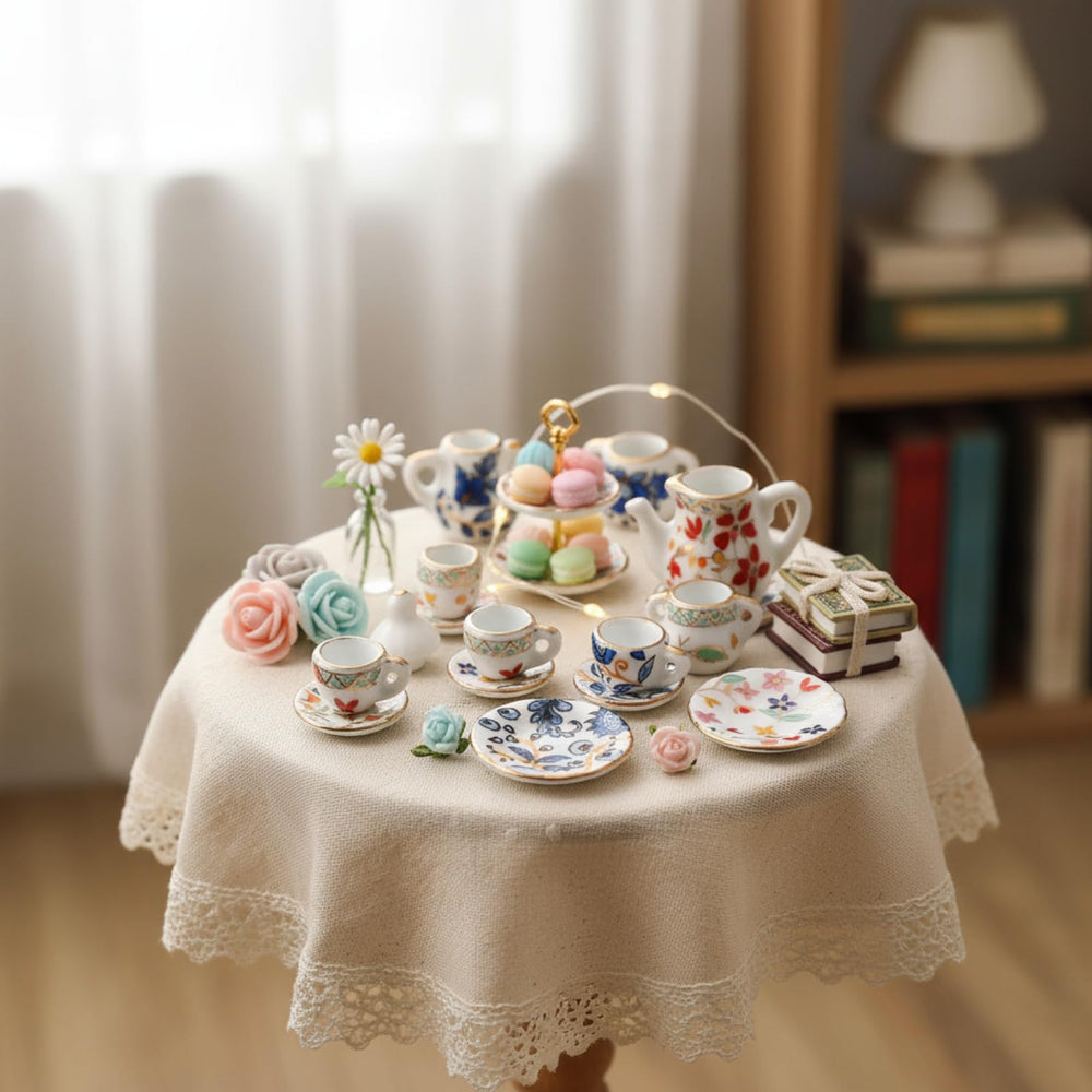 Geiserailie dollhouse kitchen accessories add life-like charm to scenes.