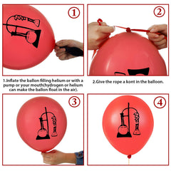 Gejoy balloon arch and column setups for striking science party displays.