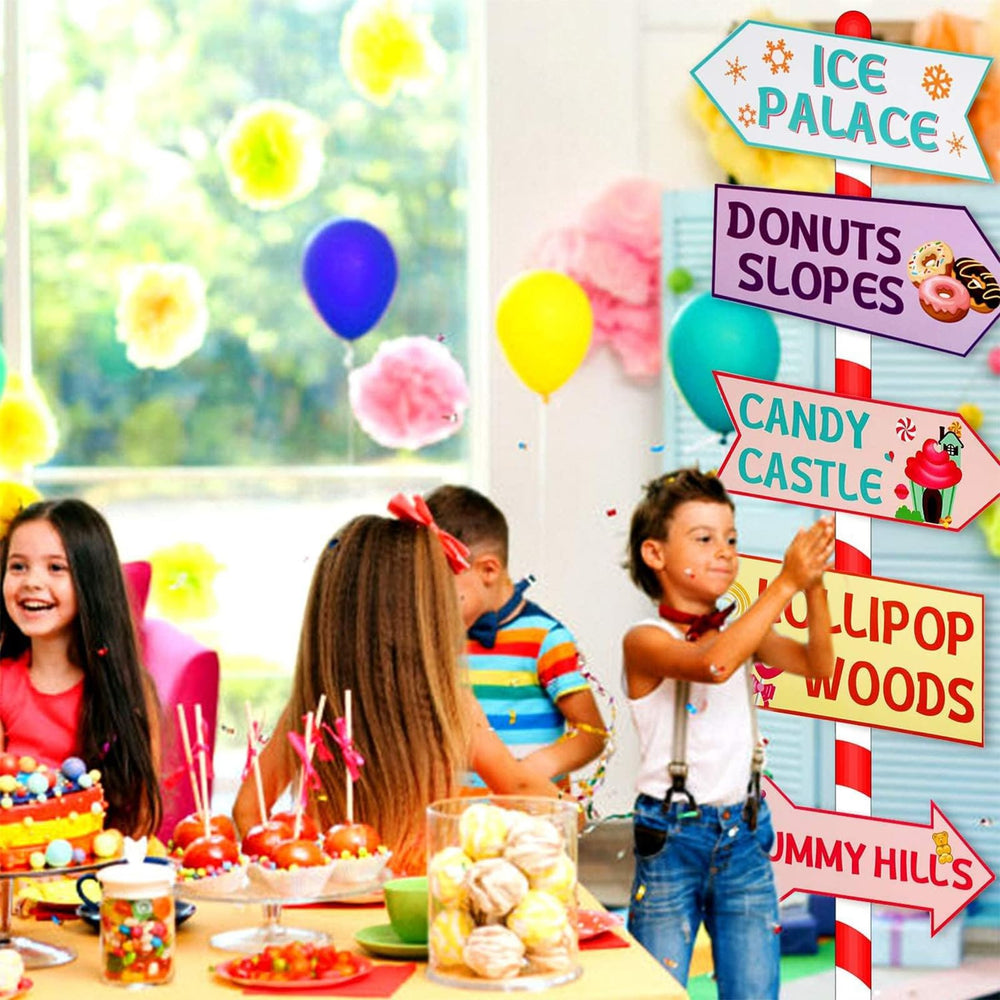 Gejoy Christmas and Halloween party decor enhances candy-themed setups.
