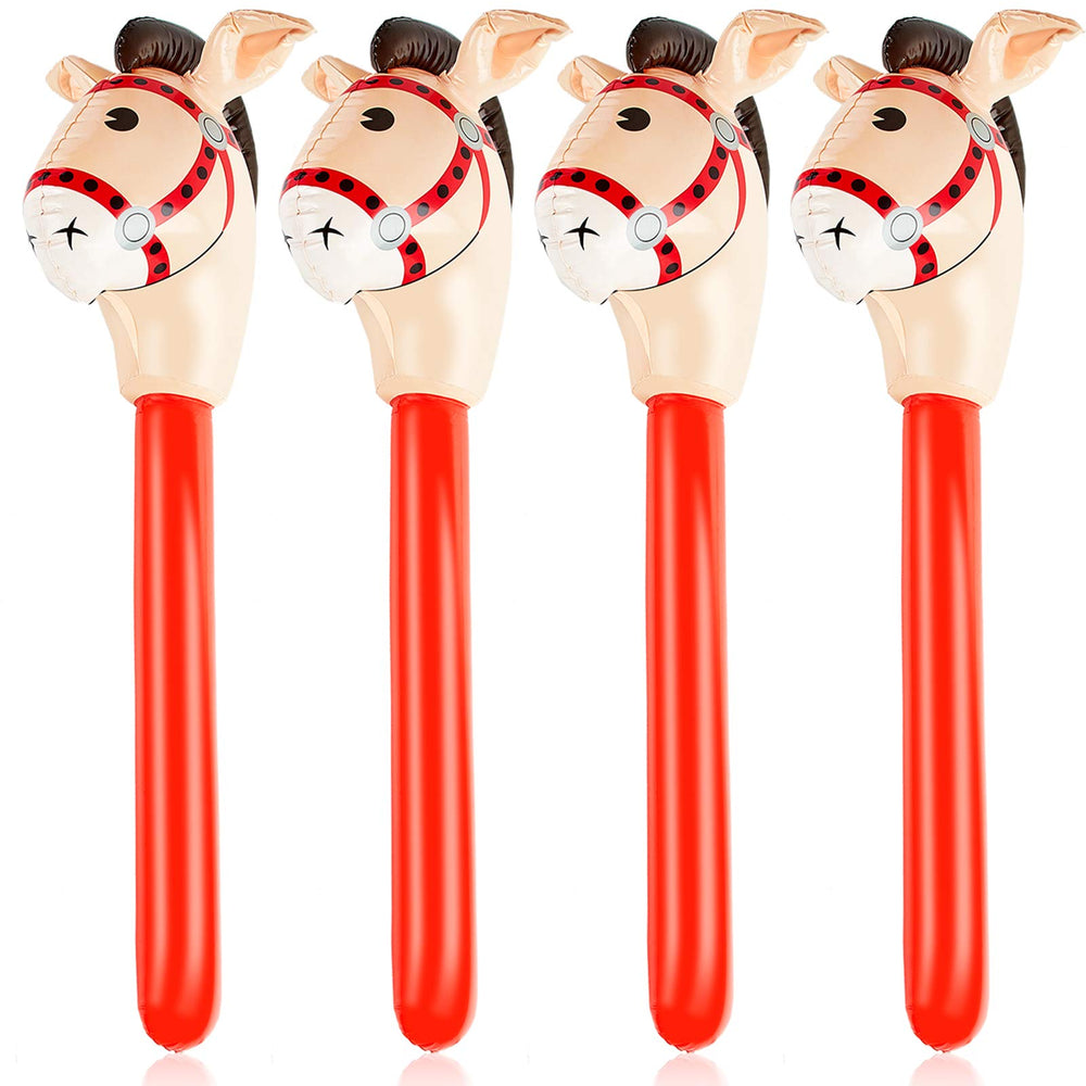 Gejoy inflatable stick horse head stands 37 inches for lively party décor.