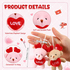 Gejoy small plush bear with lanyard, portable gift accessory