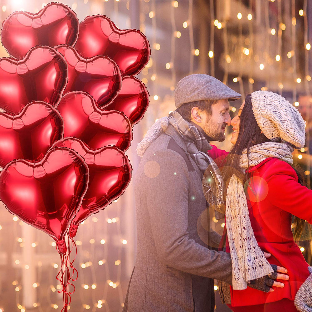 Gejoy Valentines decor: 18-inch red heart balloons enhance weddings, anniversaries, and celebrations