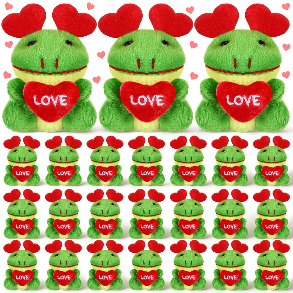Gejoy Valentine frog mini plush keychain ready for backpack decor.
