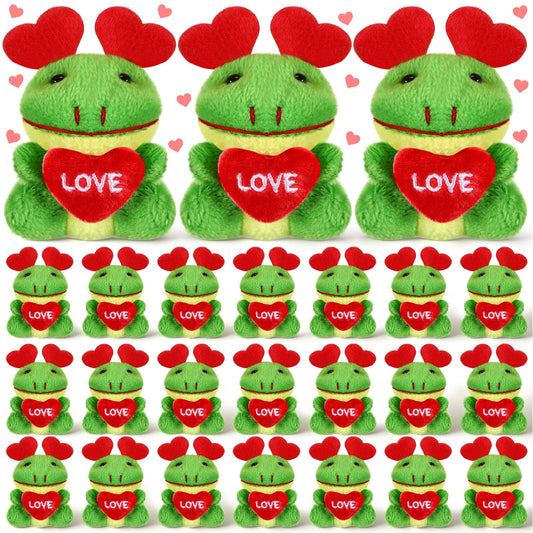 Gejoy Valentine frog mini plush keychain ready for backpack decor.
