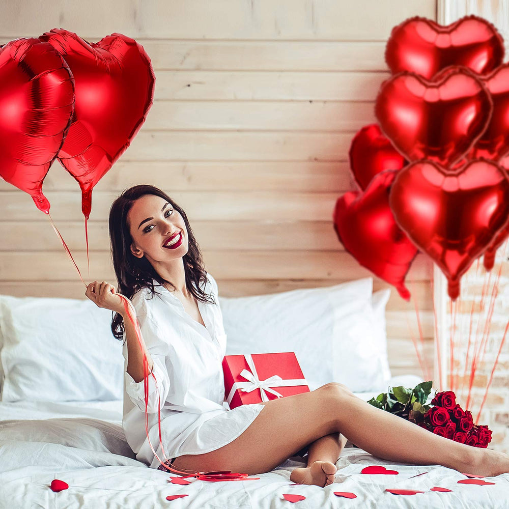 Gejoy red heart foil balloons for home or office decor that elevates ambiance
