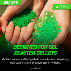 Gel Blaster Gellet Depot holds 10,000 gellets and a gallon of water for extended sessions.