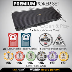 GEM POKER Luna carrying case with polycarbonate shell for durable transport.