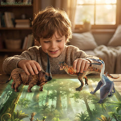 Gemini&Genius Large dinosaur toy standing upright for display and interactive storytelling.