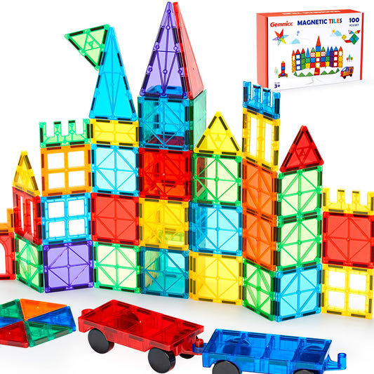 Gemmicc magnetic tiles 98-piece set for creative building
