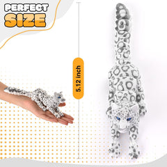 GemmiCho 3D-printed snow leopard with lifelike fur texture for realistic display.