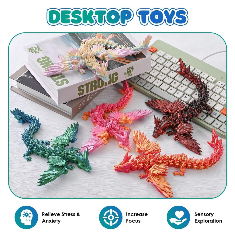 Gemmicho winged dragon poseable toy for imaginative play