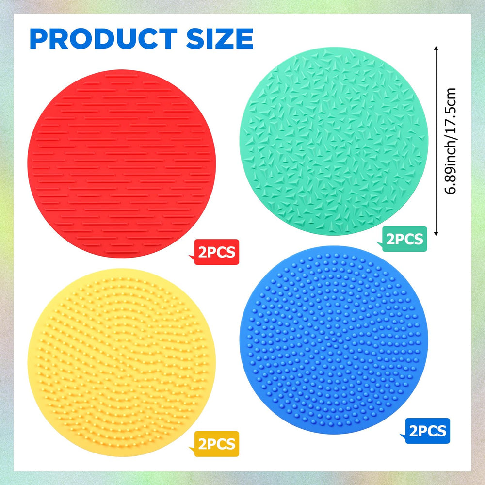 Gemscream red-texture mat showcases grip and calming sensory feedback.