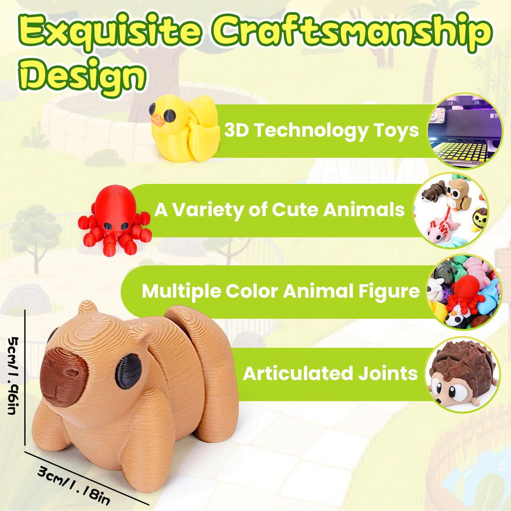 Gencokok eco-friendly PLA materials highlighted in 3D printed animals
