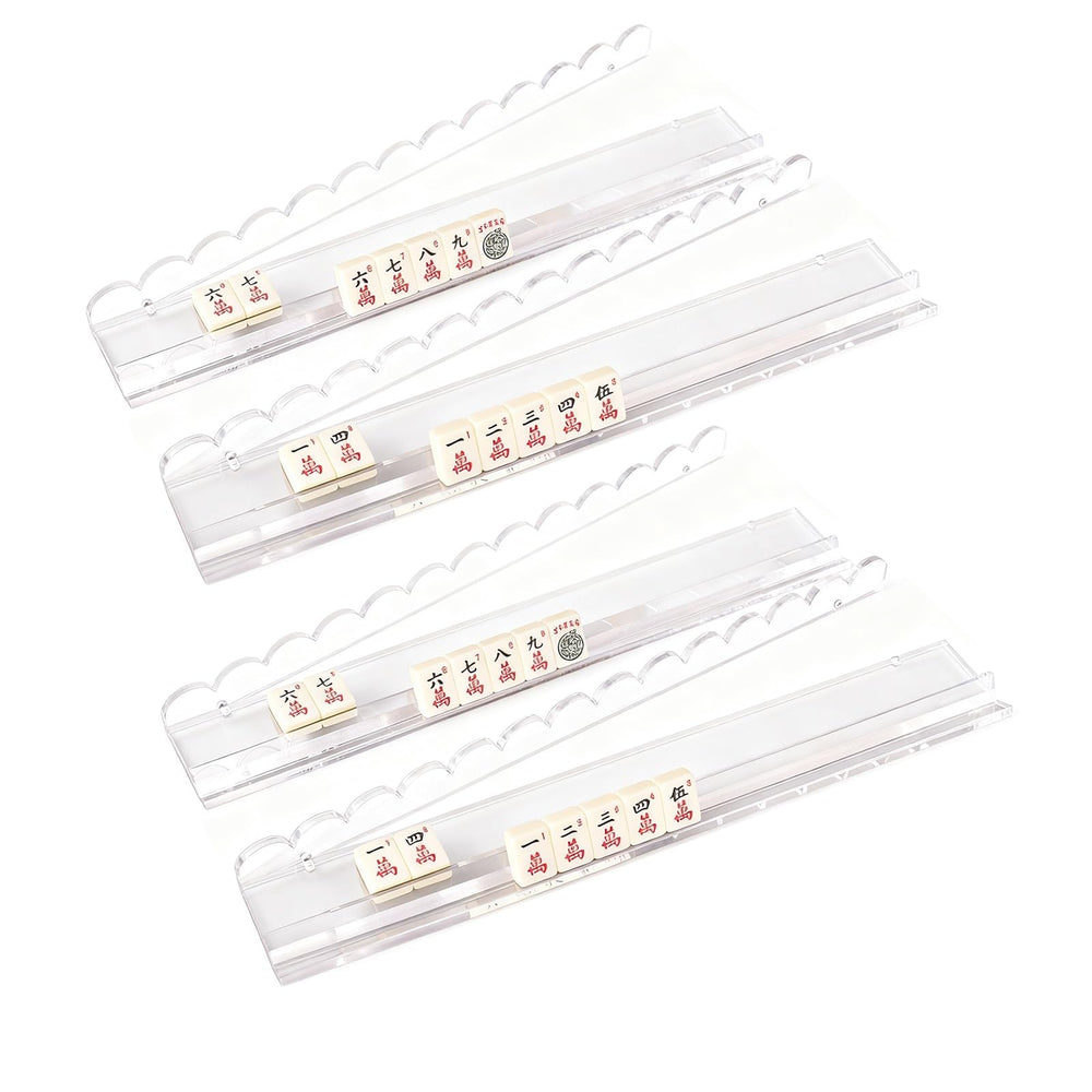 Generic 4-piece mahjong racks with pushers for steady tile handling