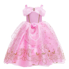 Generic Aurora Princess dress back view showing fluffy multi-layer skirt for twirls.