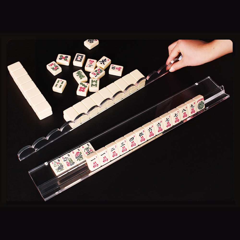 Generic crystal-clear mahjong racks showing tiles clearly for strategy