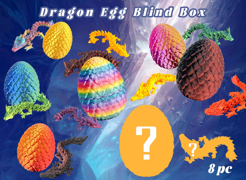 Generic dragon inside mystery egg—each carton conceals a full-articulated crystal dragon.