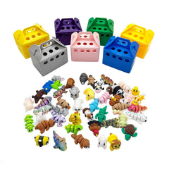 Generic mini animals collection in display tray promotes easy sorting and desk decor.