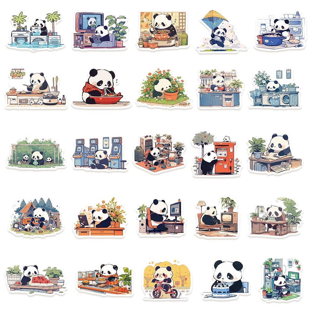 Generic Panda graffiti stickers appeal to teens with bold, trendy patterns.