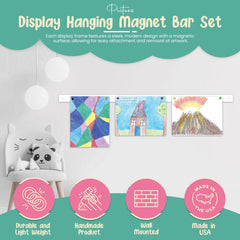 Generic push-pin magnets set brings vivid colors for easy art mounting.