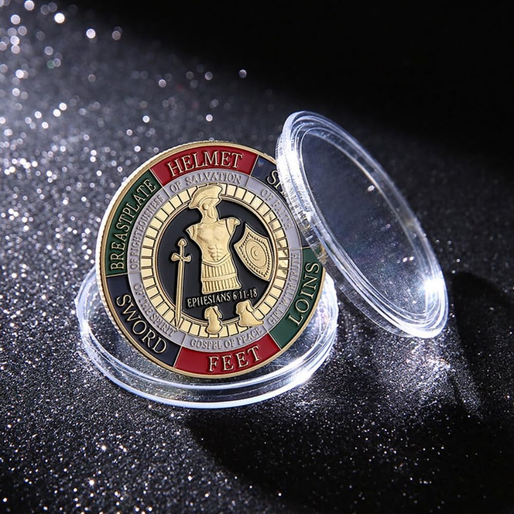 Generic Put on The Whole Armor of God coin sturdy display case for desks