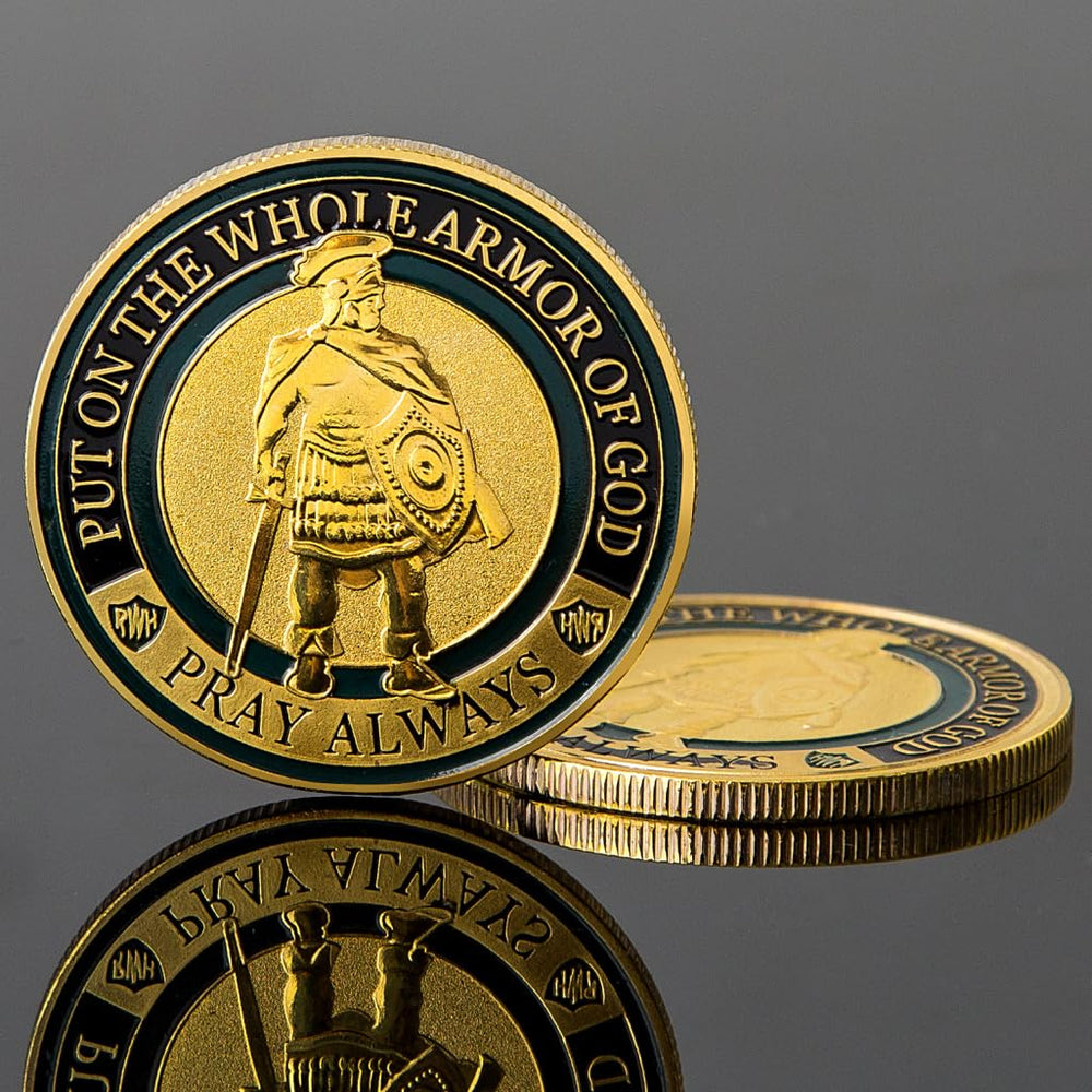 Generic Put on The Whole Armor of God coin size detail showing compact collectible