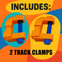 Generic Track Clamp six-slot grip system, flexible for varied layouts.