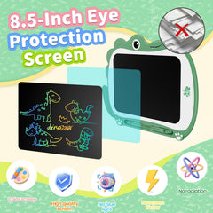 Genialba dinosaur LCD writing tablet close-up showing pressure drawing lines