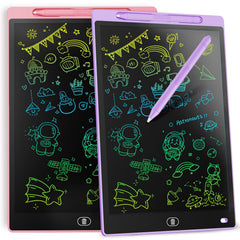 Genialba LCD Writing Tablet 12in pink for kids' doodling on the go.