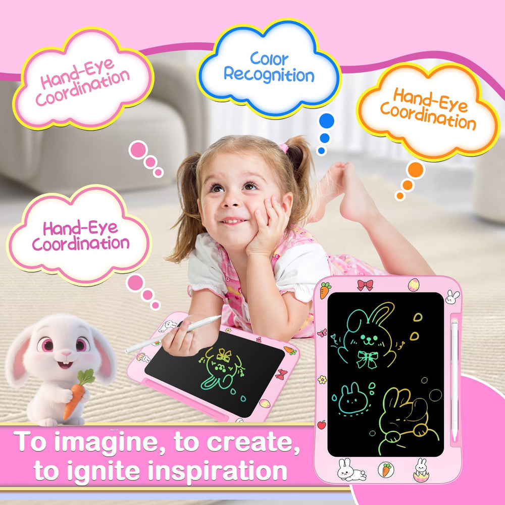 Genialba LCD screen displaying colorful lines to showcase vibrant creativity.