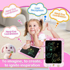 Genialba LCD screen displaying colorful lines to showcase vibrant creativity.
