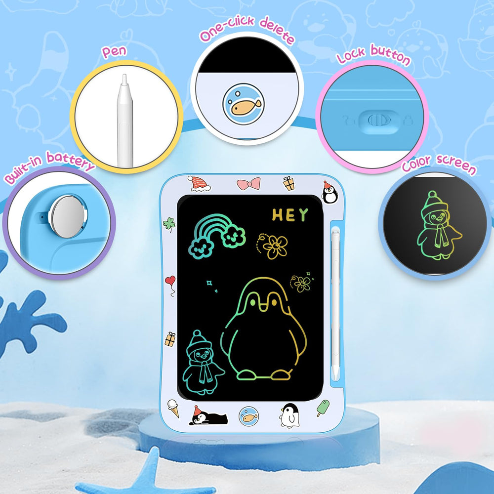Genialba Penguin LCD drawing tablet side view, slim portable design